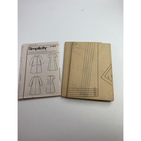 Simplicity 1197 1960s Vintage Dress & Coat Pattern Sizes 16-24 Uncut - Picture 5 of 7